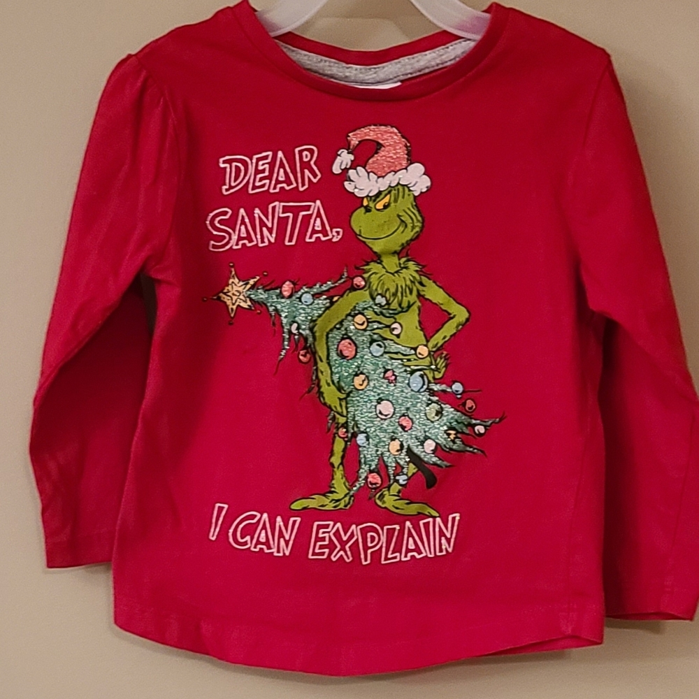 "Dear Santa, I Can Explain" Grinch holiday long sleeved tee shirt
